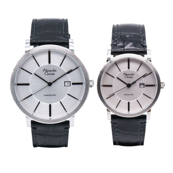 Alexandre Christie AC 8344 SIlver White Couple